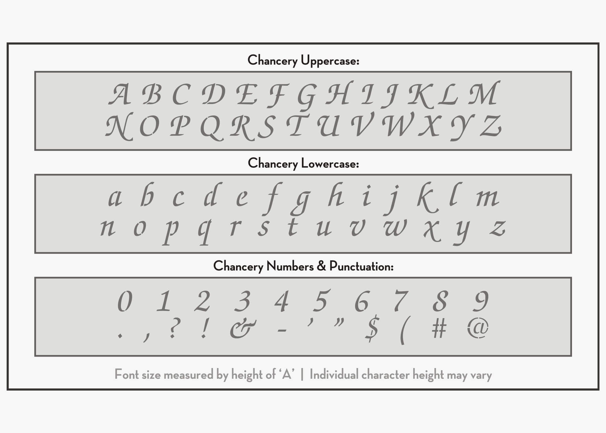 Chancery Font Alphabet Stencil Letter Stencils Stencils Online