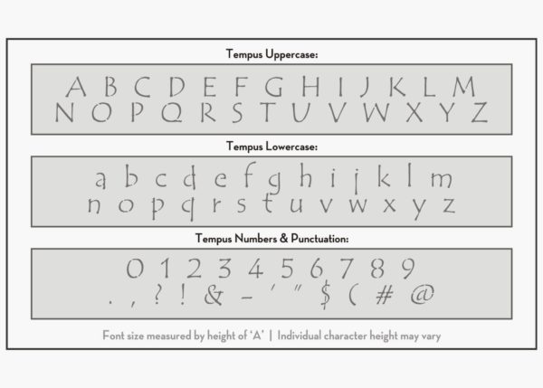 Tempus Font Alphabet Stencil, Letter Stencils