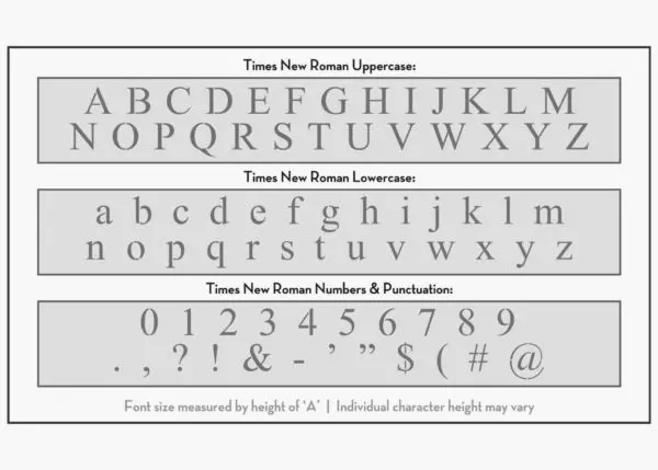 roman style lettering alphabet