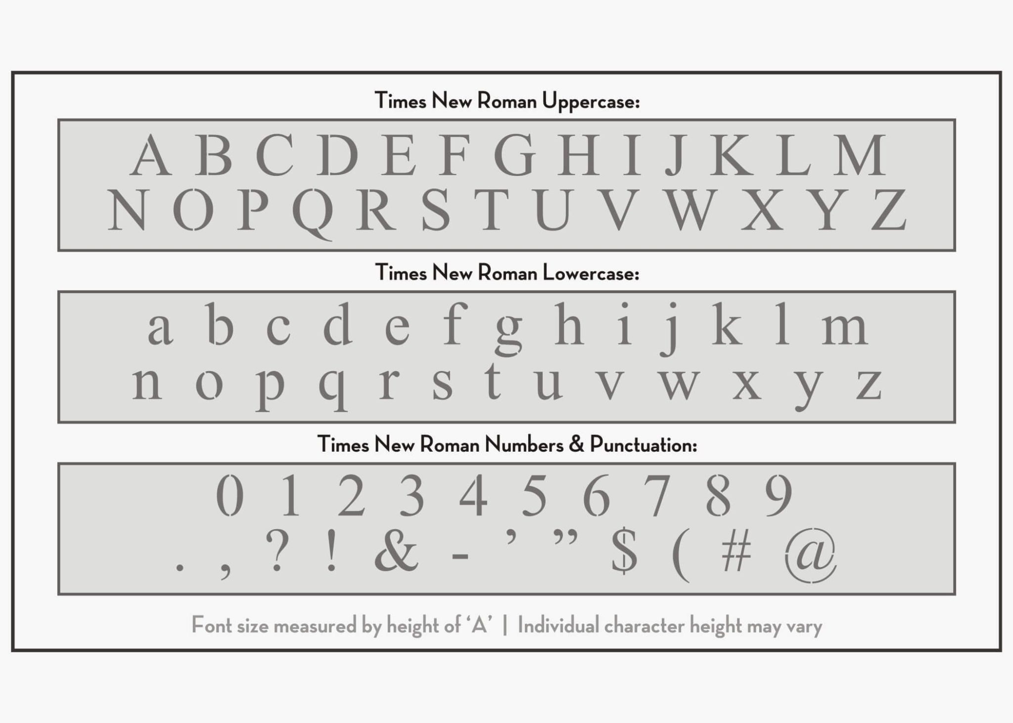 Times New Roman Font Alphabet Stencil Letter Stencils Stencils Online